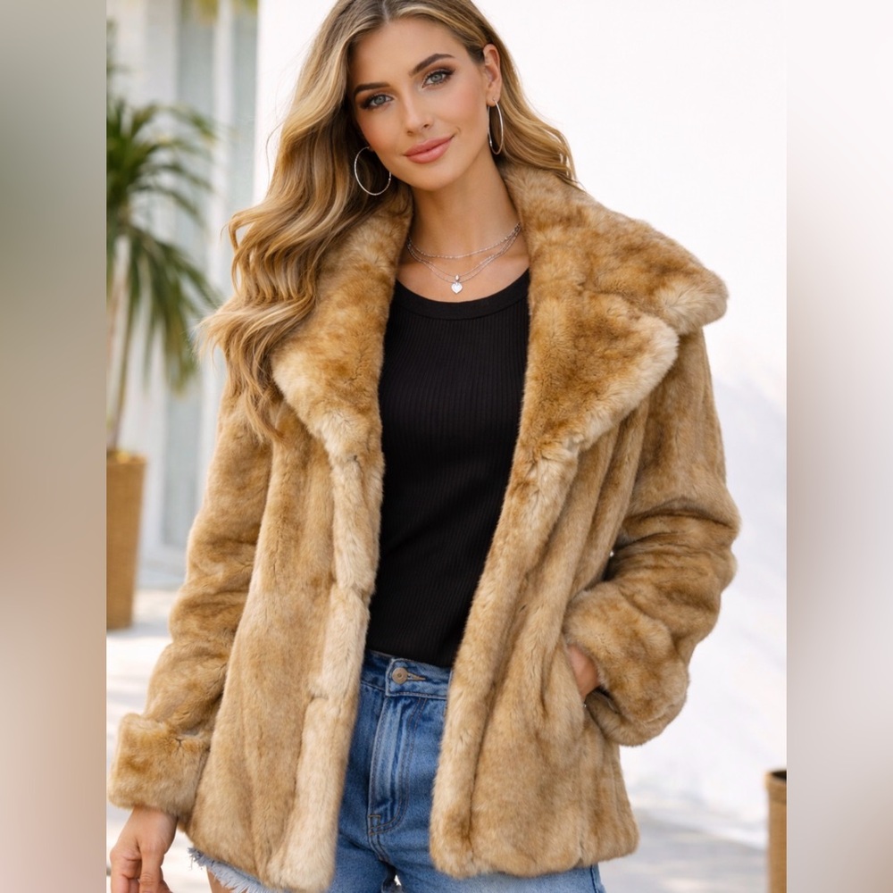 INC International Concepts Luxurious Faux Fur Jacket Size Large